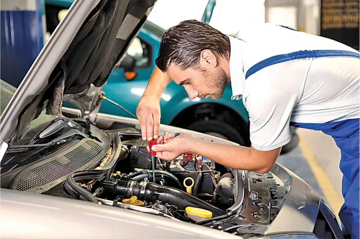 Daily work in a car garage